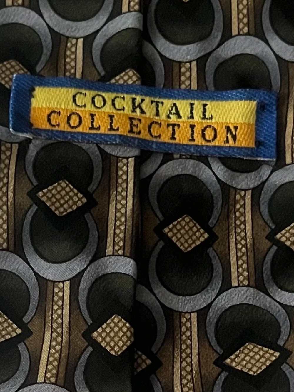 Stonehenge Cocktail Collection Vodka Under Microscope Silk Tie Geometric Vintage